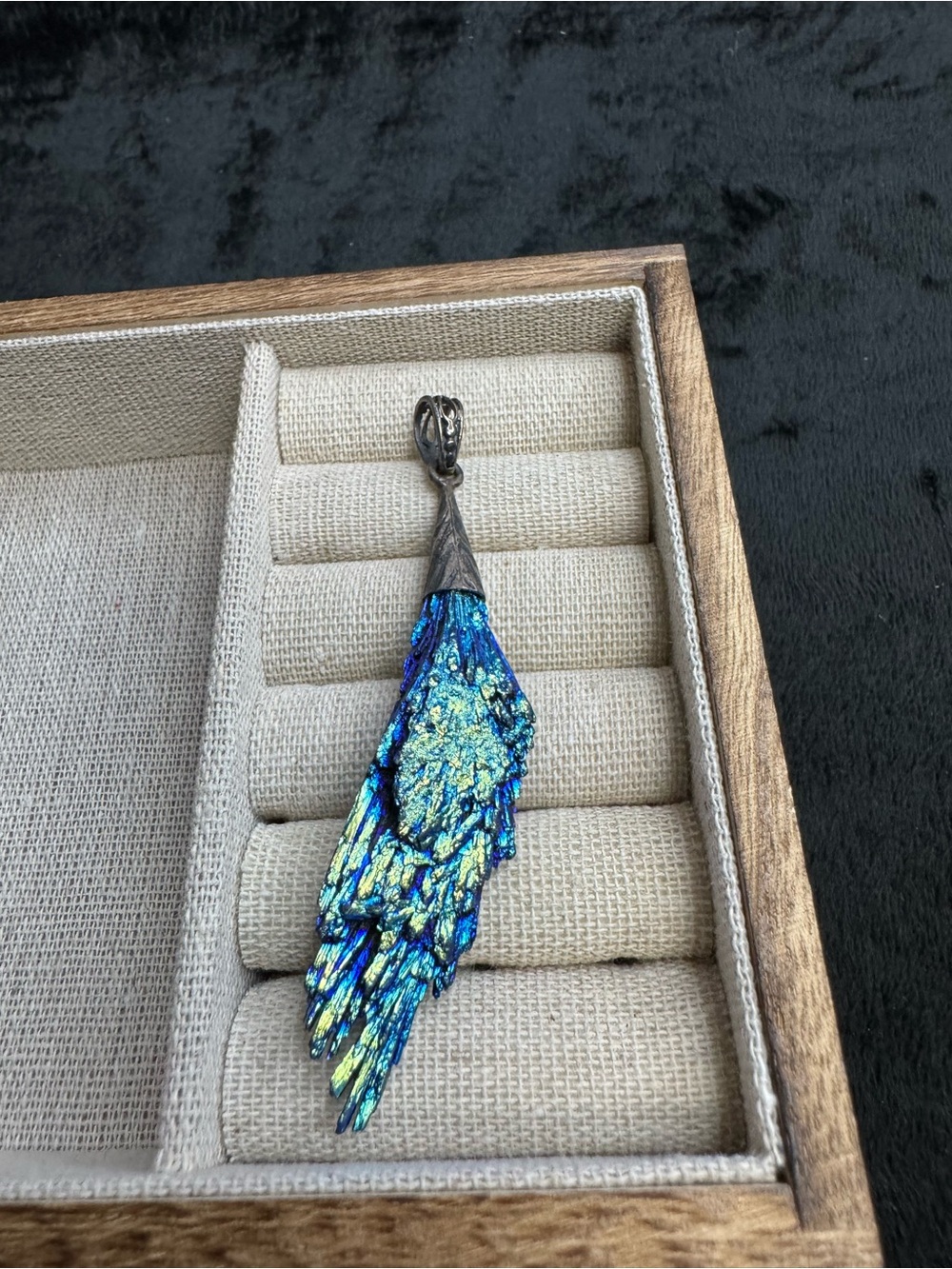 Iridescent Blue Aura Kyanite Pendant
